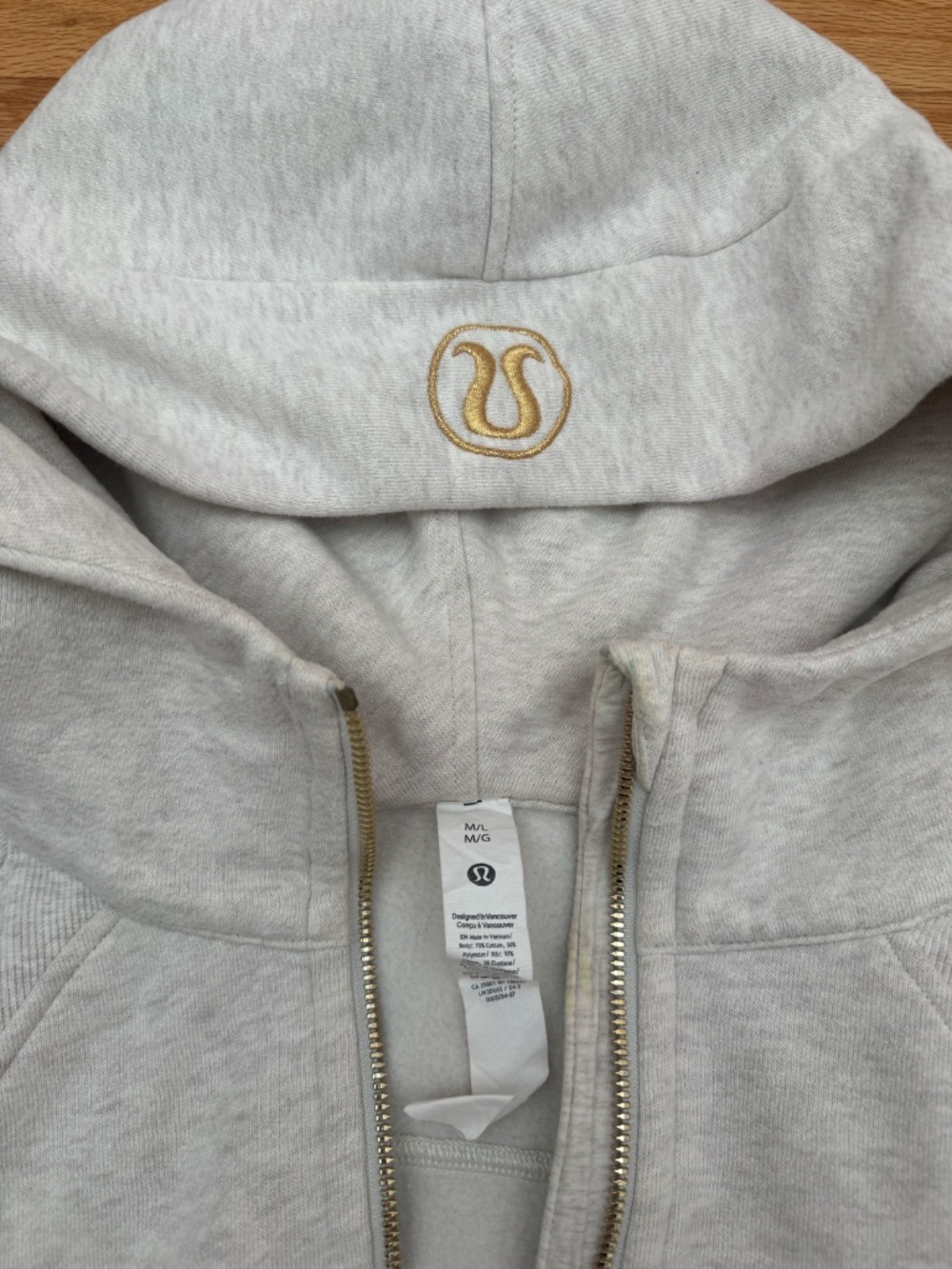 Lululemon Scuba Oversized Half-Zip Hoodie with Gold Zipper - Light Heathered Oat